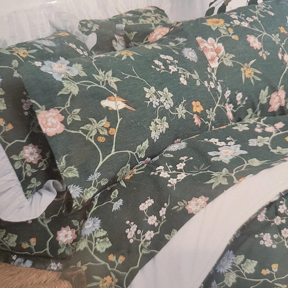 Vintage Lady Pepperell 3 Piece Twin Sheet Set 'Singing Blossoms' Percale NOS